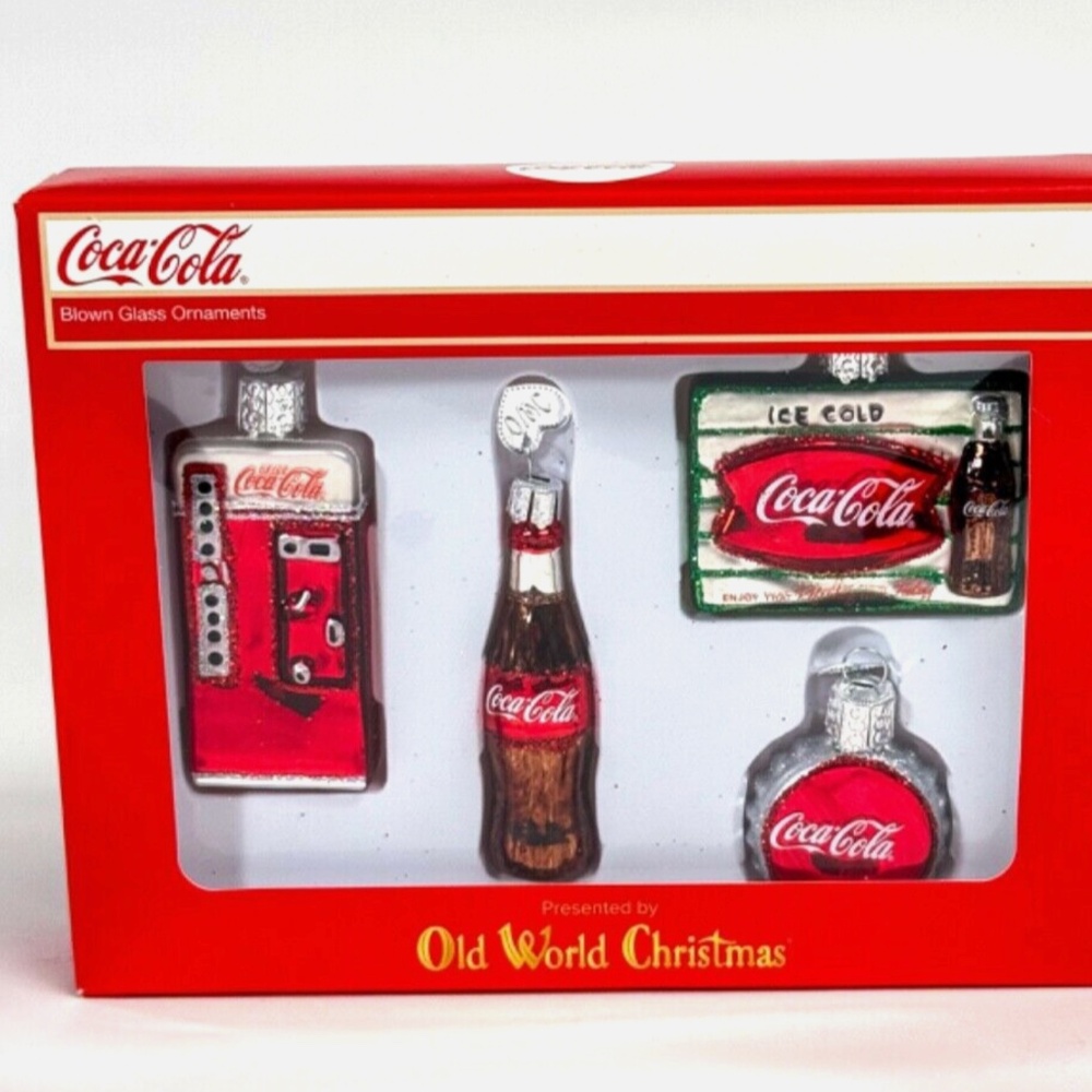 Old World Christmas Coca-Cola Mini Diner 4-Pc Set Ornament